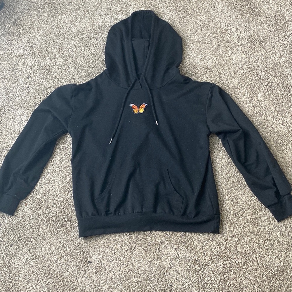 SHEIN Black Butterfly Hoodie